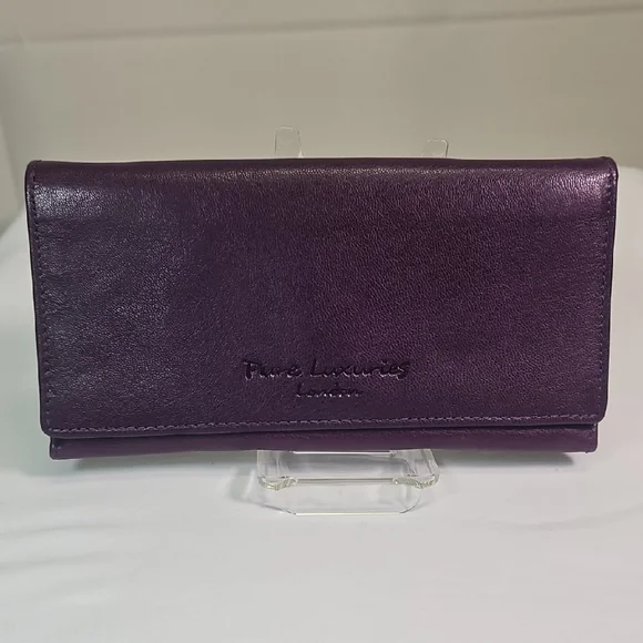 Pure Luxuries London Purple Leather Wallet - Picture 1 of 5